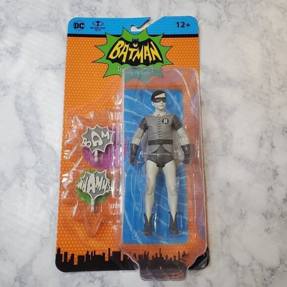 Mcfarlane Batman DC Retro 66 Classics TV Series W5 Robin Black & White 6" Figure - Picture 1 of 11